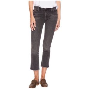 Free People Gray Raw Hem Crop Jeans